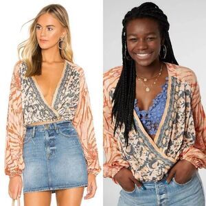 Free people cruisin together printed blouse S